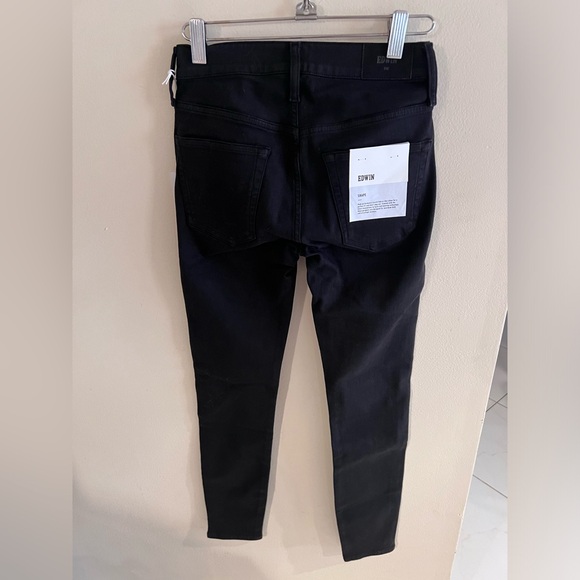 EDWIN 9” Mid Rise Pixie Black Jean NWT Size 24 - Picture 10 of 15